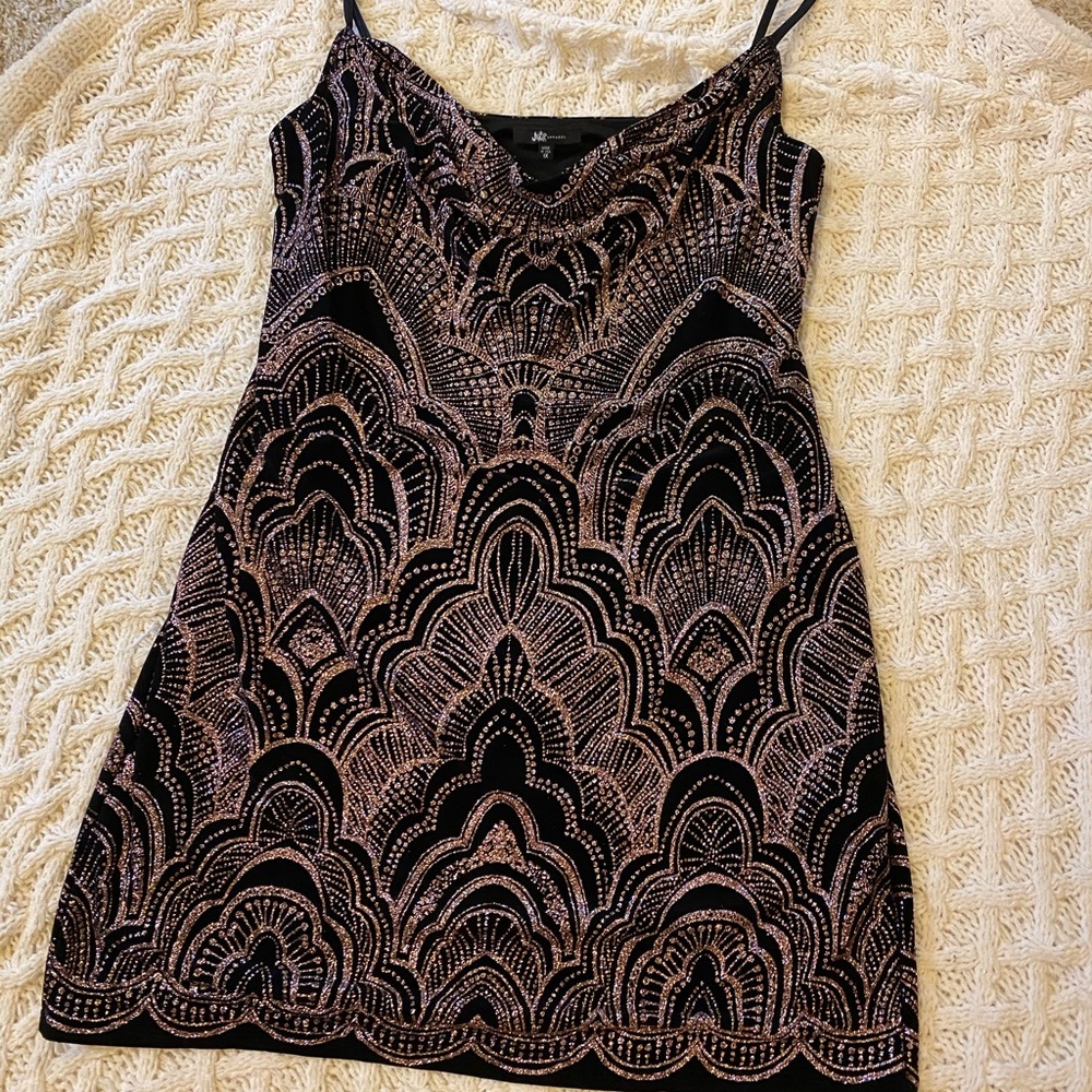Black and Gold Shimmer Dress